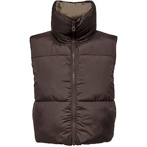 ONLY Dames Onlricky Short Rev. Waistcoat OTW Noos gewatteerd vest, Hot Fudge/Detail:lentil, XL