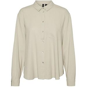 VERO MODA Vmjesmilo Ls Shirt WVN Ga Noos Blouse voor dames, Zilvervoering., XS