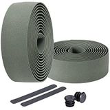 BBB Cycling Fietsstuurlint Racefiets I Foam Grip Bike Tape I Inclusief Stuurpluggen I RaceRibbon BHT-01 Olijfgroen, 200 x 3 cm