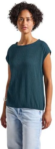 Street One - Blouse - Turkoois - Dames - Met Tape Details