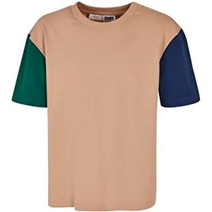 Urban Classics Jongens Boys Organic Oversized Colorblock Tee T-Shirt, effen beige, 158/164 cm