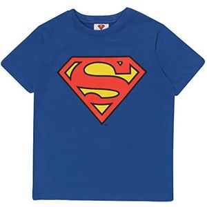 DC Comics Superman Klassisches Logo Jungen-T-Shirt Königsblau 7-8 Jahre | Kleinkind Teen Größen, Kinder-Geschenk-Idee, Justice League Jungen Top