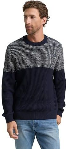 TOM TAILOR - Trui - Navy / Blauw Gemêleerd - Gebreide Truien