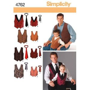 Simplicity Vest en stropdas voor heren en jongens, maat A (S-XL)