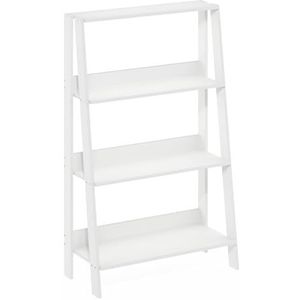 Furinno Ladder Boekenkast Display Plank, 4-laags Wit