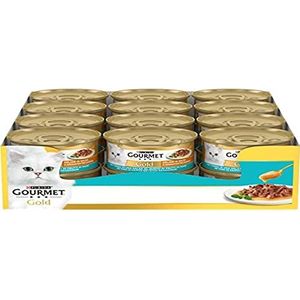 Purina Gourmet Gold lekkernijen in saus natvoer voor katten met tonijn, 24 blikjes à 85 g