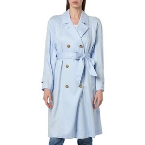 Tommy Hilfiger Tencel Blend Fluid Trench geweven jassen voor dames, Blauw, 44 EU