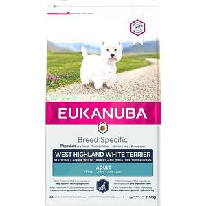 Eukanuba Breed Specific West Highland Terrier droogvoer - optimaal op het ras afgestemd premium hondenvoer met kip, 2,5 kg