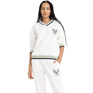 DeFacto Sweatshirt voor dames, ecru, XXS