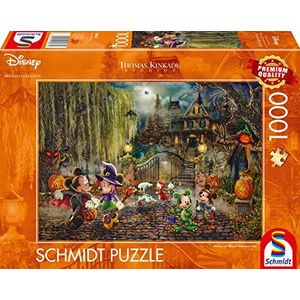 Schmidt Spiele 58033 Thomas Kinkade, Disney, Mickey & Minnie Halloween Fun, puzzel met 1000 stukjes