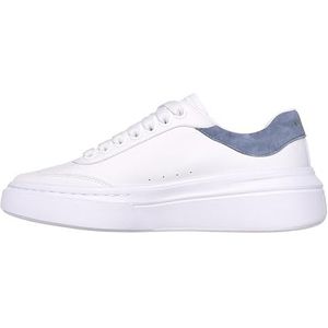 Skechers Dames Cordova Classic beste gedrag, witte Duraleather/blauwe trim, 5 UK, Witte Duraleather Blauwe Trim, 38 EU