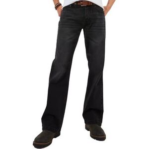 Joe Browns Herenmode zwarte wassing denim knop Fly bootcut jeans, zwart wassen, regular fit, 34S, Zwart wassen, 34W / 30L