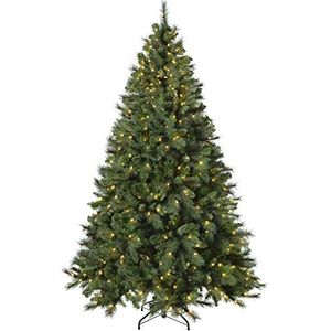 WeRChristmas Verlichte kerstboom van victoriaans grenen, multifunctioneel, met 300 led-kaarsen, warmwit, groen, 1,5 m, kunststof, groen, 1,8 m