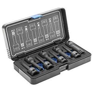 HÖGERT HT6R006 krachtige inbussleutel slagdopsleutelinzet, zwart, M5, M6, M8, M10, M12, M14, M16, M18
