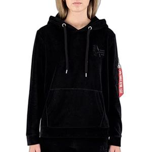 ALPHA INDUSTRIES Badstof hoodie voor dames, Wmn capuchontrui, zwart, XL