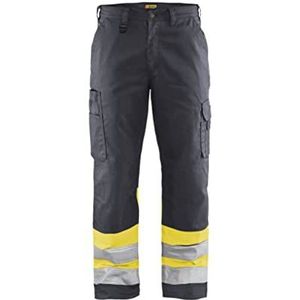 Blaklader 156418119633D84 werkbroek met hoge zichtbaarheid, middengrijs/high vis geel, maat D84