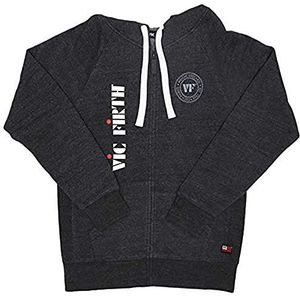 Vic Firth Logo Charcoal Grey Zip Up Hoodie - Size M