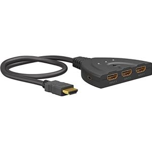 goobay 58488 HDMI Switch 3 in 1 / 4K bij 60Hz (2160p) HDMI verdeler/HDMI 2.0 Switch voor PS4, PS5, laptops of monitoren