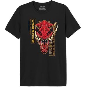 House of the Dragon MEHOFTDTS023 T-shirt voor heren, draak, zwart, maat L, Zwart, L