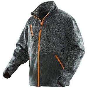 Jobman softshell jack ""Stickad"", 1 stuk Small Zwart melange/oranje.