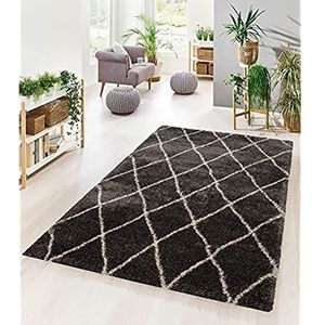 Mia's Teppiche Marta Woonkamer/slaapkamer tapijt grijs 60x90 cm hoogpolig