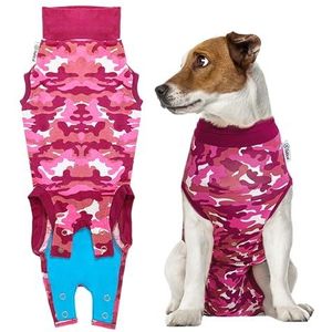 Suitical Recovey Suit Hond, Small, Roze camouflage