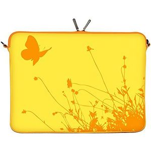 Digittrade LS114-10 Summer Designer iPad Pro 9,7 hoes van neopreen geschikt voor 10 tot 10,5 inch (26,67 cm) Air Bag Sleeve Case vlinder geel-oranje