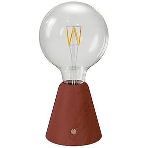 creative cables - Draagbare oplaadbare LED-lamp Cabless01 met Globo G125 gloeilamp - Met gloeilamp, terracotta