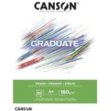 Canson Graduate tekenblok A4 30H fijn 160g natuurlijk wit