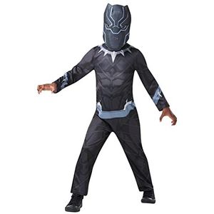 Rubie's 640908 9-10 Officieel kostuum Black Panther, Marvels Avengers, klassiek, voor kinderen, lichaamslengte 140 cm, 9-10 jaar