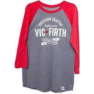 Vic Firth Red/Grey Raglan Long Sleeve T-Shirt - Size M