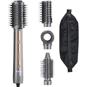 VEVOR Haardroger, 4-in-1, multifunctioneel, professioneel, ionisch, met 3 borstels en 1 mondstuk, 4 temperaturen, 3 instelbare snelheden, kappersgereedschap voor krullen, stylen, volume
