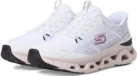 Skechers - GLIDE-STEP ALTUS-FAST LANE - Slip-on Sneakers - Wit/Zwart/Roze - Dempende Zool