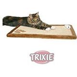 Trixie 4325 krabmat met pluche rand, 55 × 35 cm, natuur/bruin