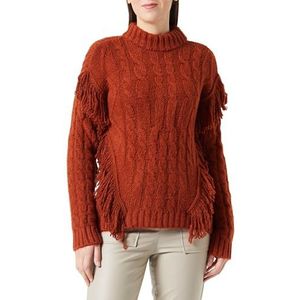 Trendyol Dames haarvlecht met lange mouwen reguliere sweater, Cinamon, L