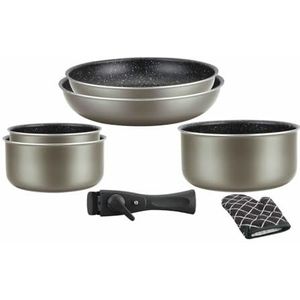 Cookware – Induction Saucepan Set – Saucepan and Frying Pan Set for All Heat Sources – 7 Piece""Special Cooking"" Set with Marble Coated Saucepans and Frying Pans with Removable Handle