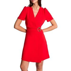MORGAN Rechte jurk met korte mouwen, Rood, 32