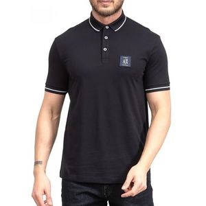 Armani Exchange Heren Regular Fit Cotton Jersey Metallic Icon Patch Polo Shirt, Donkerblauw, S