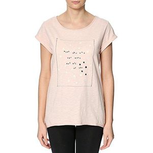 ESPRIT Dames T-shirt met mooie print, roze (Peach Blush 692), XS