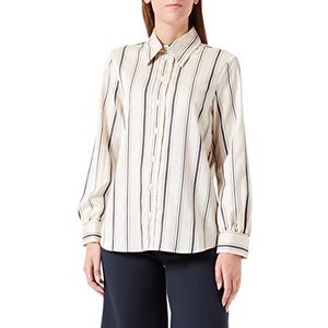 Seidensticker Damesblouse - modieuze blouse - regular fit - getailleerd - stretch - hemd blouse kraag - gemakkelijk te strijken - lange mouwen, Crème, 36