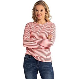 GINA LAURA Sweatshirt voor dames met strepen en contrasterende knopen, lichtroze, S