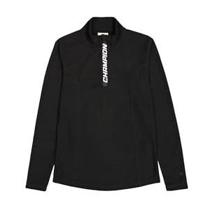 Champion Legacy C-Tech W (117586) - Quick-Dry Micro Polar Fleece Half-Zip High-Neck Sweatshirt, Zwart (NBK), S Dames FW24, zwart (Nbk), S