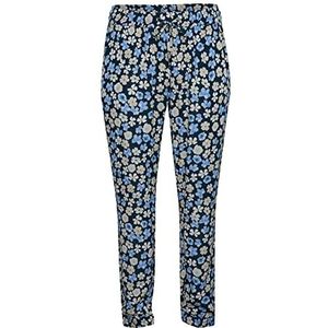 Kaffe Curve Dames Kctiri Ami Broek Casual, Middernacht/Blauwe Bloem Print, 46 grote maten