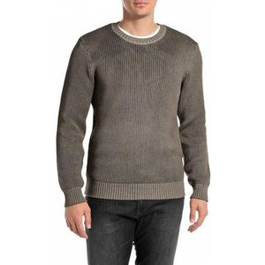 Replay Heren trui regular fit van katoen, 759 Mud Green, S