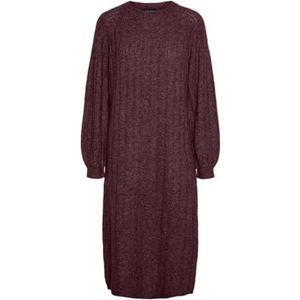 PIECES Dames Pcmaggy Ls Knit Dress Noos Bc gebreide jurk, tawny port, M