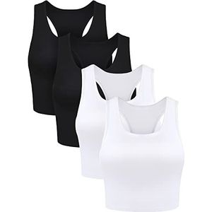 Boao Basic crop top basic voor dames, zwart, wit., S