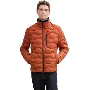 TOM TAILOR Hybride lichtgewicht gewatteerde jas voor heren, 35156 - Baked Clay Orange, S