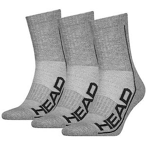 HEAD Unisex Performance Short Crew Socks, verpakking van 3 stuks, grijs
