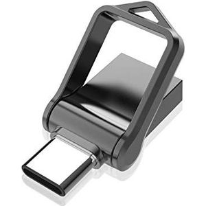 Kootion 32 GB Dual USB Flash Drive, USB 3.0 Type-C+Memory Stick 2-in-1, USB-stick met sleutelhanger waterdicht voor MacBook, Samsung S8/S9, Huawei P9/P10/P20 etc (zwart)