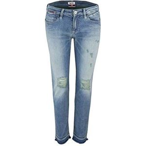 Tommy Jeans Dames MID RISE SLIM NAOMI 7/8 SIDST Slim Jeans, blauw (Shore Indigo Destructed Stretch 911)., 32W x 32L